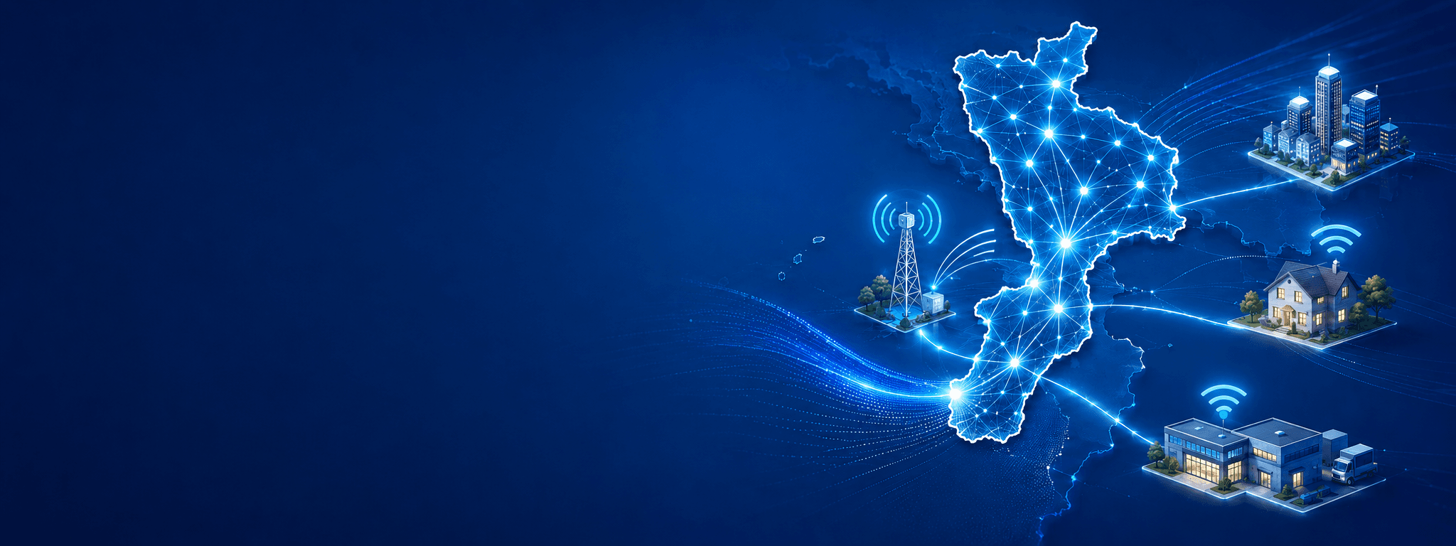Rete PCS in Calabria: fibra fino a 1 Giga e internet wireless